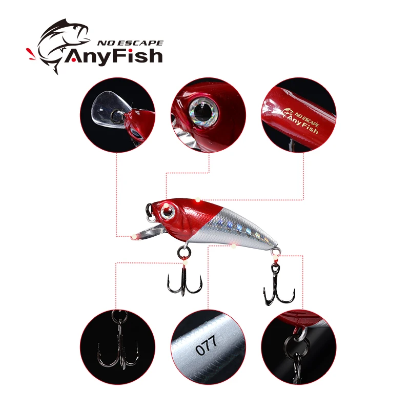 ANYFISH воблер SHAD 40F SR жесткая приманка для рыбалки 10 цветов на выбор 4 см 2 5 г с