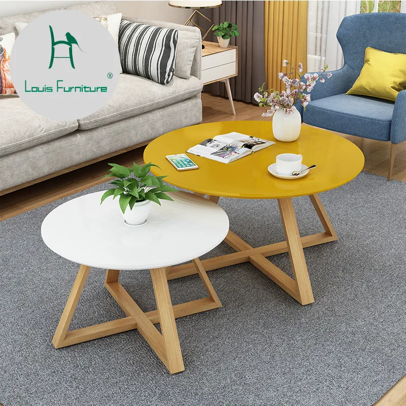 

Louis Fashion Coffee Tables North European Small Round Tea Simple Round Creative Minil Living Room