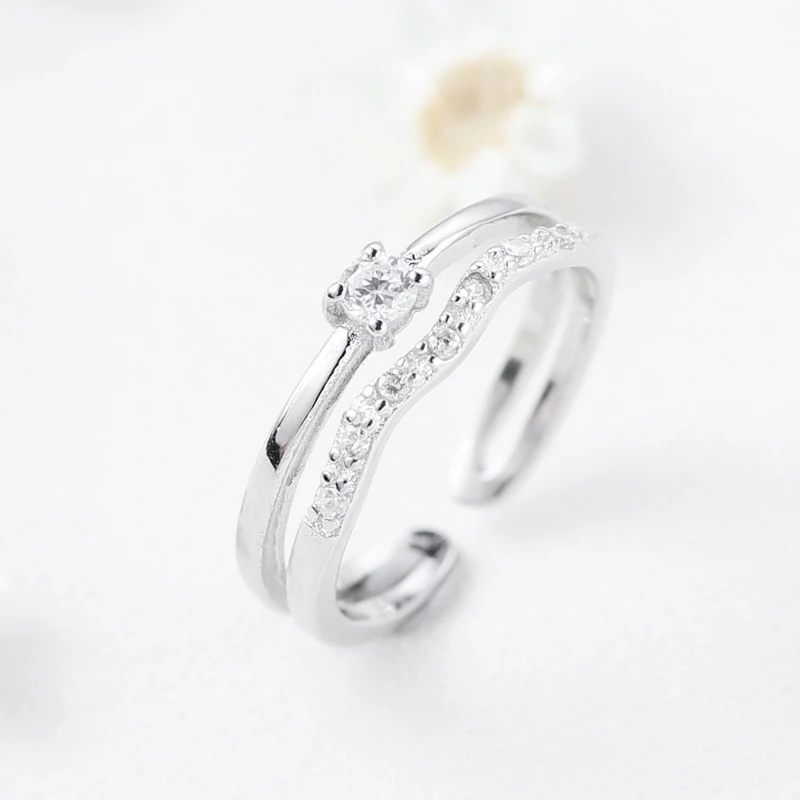silver 925 rings for women finger zircon ring open set anillos mujer bague fine jewelry joyas de plata ringen luxury | Украшения и