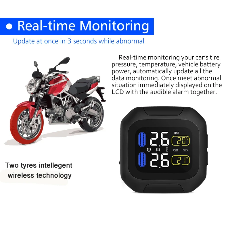 Система контроля давления в шинах YASOKRO водонепроницаемый прибор для мотоцикла с