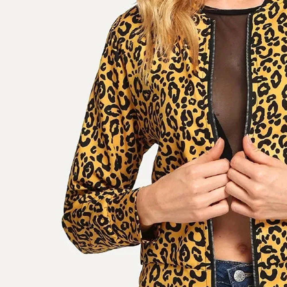 Женская короткая леопардовая куртка в европейском и американском стиле Весенняя
