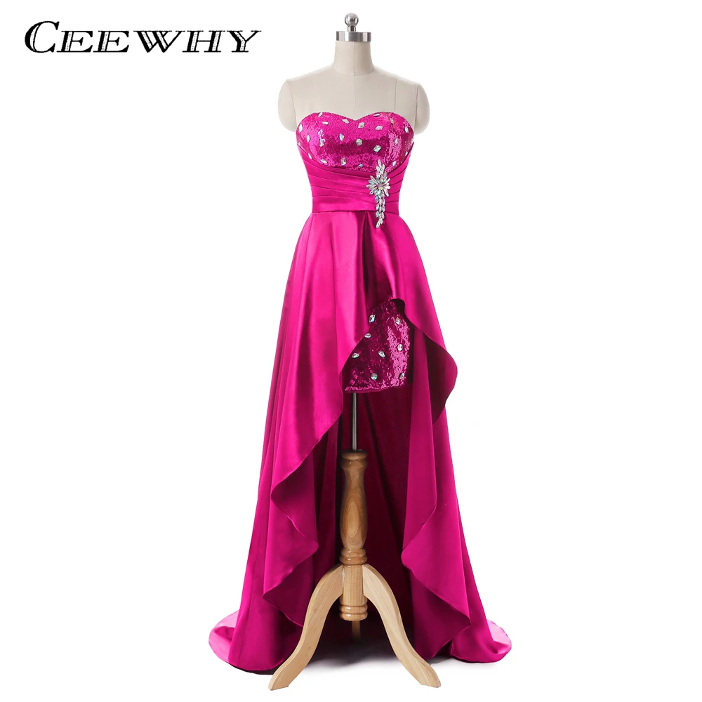 CEEWHY/Вечерние платья с блестками и кристаллами длинное вечернее платье коротким