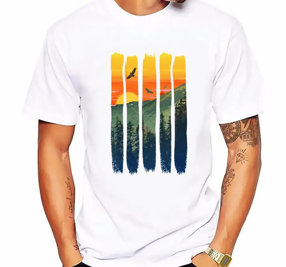 Мужская футболка с забавным принтом пальмы забавная форма мужская мода Венеция