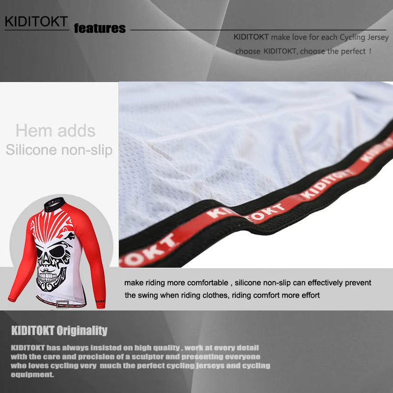 

KIDITOKT 2020 Pro Long Sleeve Winter Thermal Fleece Cycling Clothes Anti-Pilling Mountain Bicycle Cycling Jersey For Men