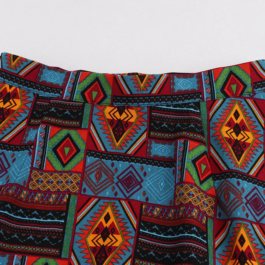 Горячая Новая Зимняя Юбка женская Ретро Винтаж Высокой Талией Линия Племенной