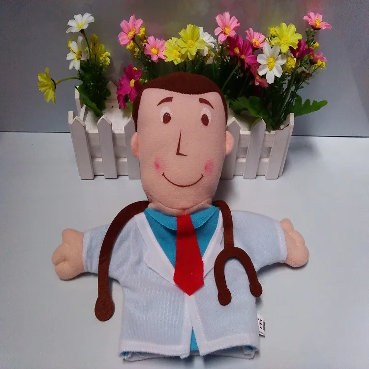 8 разных людей/набор Профессиональная ручная марионетка докторская медсестра