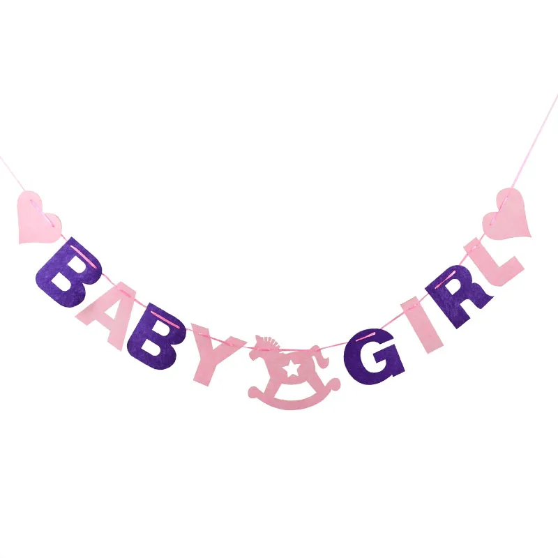 baby girl banner Детские вечерние украшения для душа, набор для мальчиков/девочек, детские воздушные шары, баннеры, украшения для детского дня рождения, сделай сам - Цвет: baby girl banner