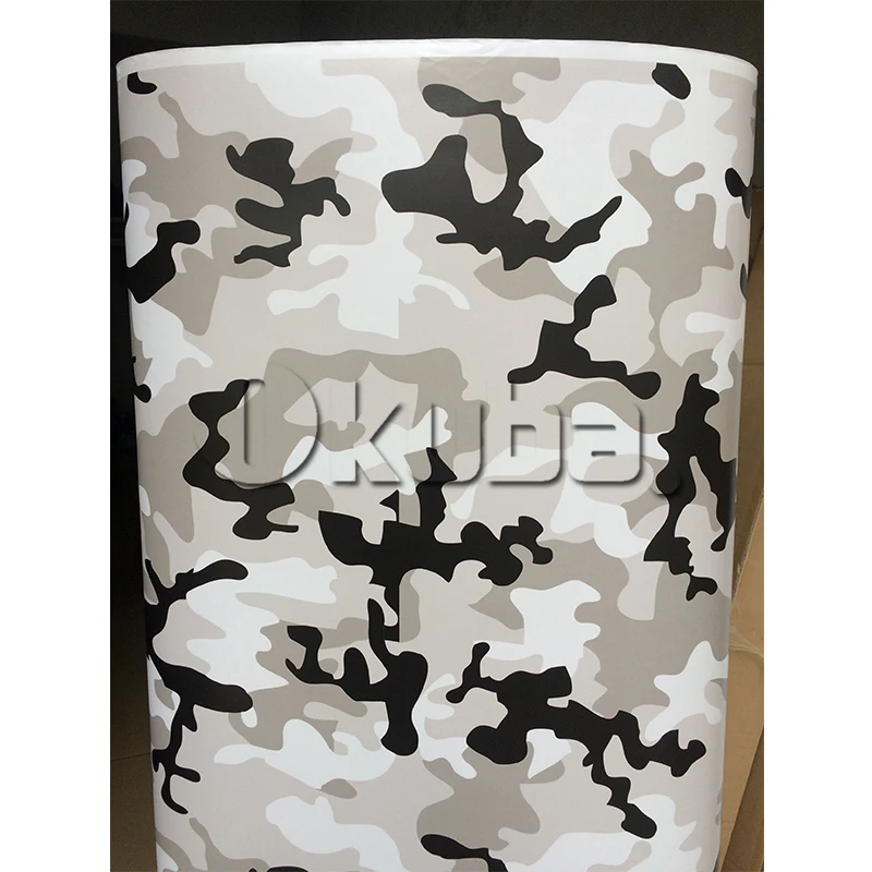 Зимняя гидрографическая пленка камуфляж виниловая рулон автомобильная пинг