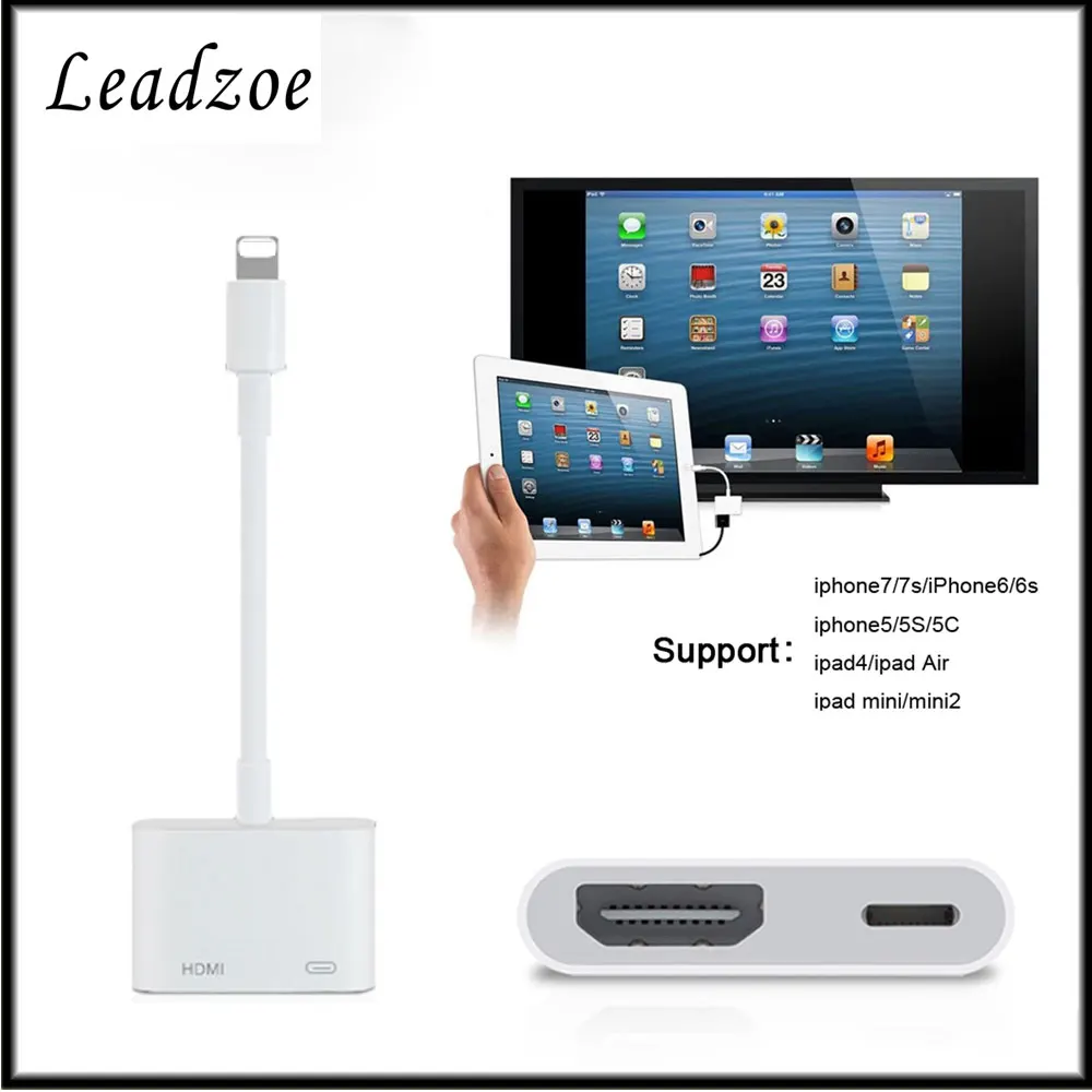 Leadzoe 1080P HDMI для Lightning AV адаптер HDTV TV цифровой кабель iPhone 8 plus 7 7plus 6 6s 5 5S iPad|cable