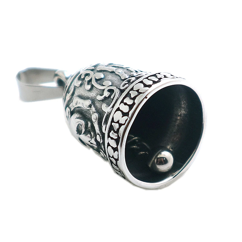 

Restock Mens Boys 316L Stainless Steel Ride To Live, Live To Ride Skull Motorcycle Chain Style Have Sound Ring Bell Pendant