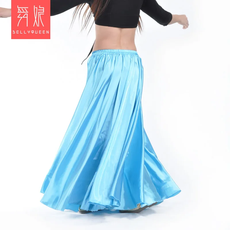 Wholesale Satin Belly Dance Skirt for Women Cheap Belly Dancing Costume Skirts on Sale Women Dance Dress LD010 - Цвет: Sky blue