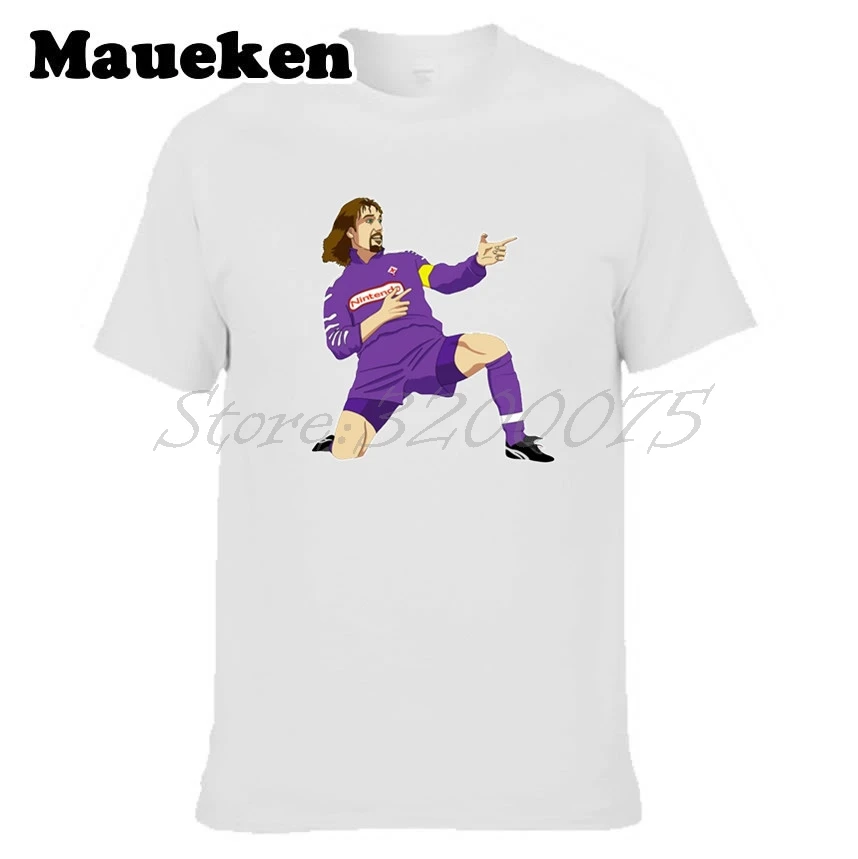 Мужская футболка с круглым вырезом Gabriel Omar Batistuta 9 Fiorentina Legend Captain BATIGAL W17072202|t shirt men|t