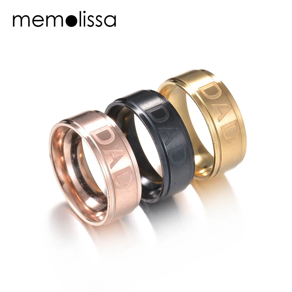 MeMolissa 8 мм мужское кольцо из нержавеющей стали с гравировкой Кольцо I Love You Dad's Day