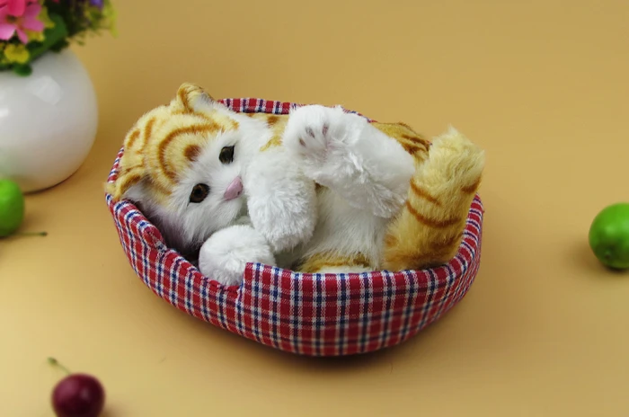 

Simulation cat polyethylene&furs cat model funny gift about 21cmx14cmx12cm