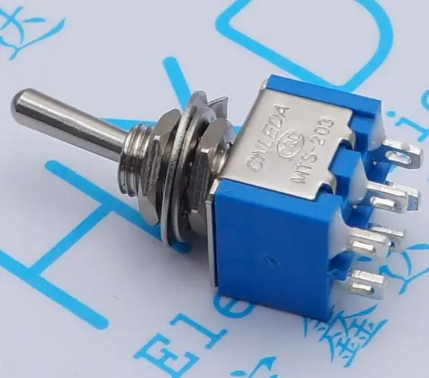 Бесплатная доставка Тумблер MTS-203 двойной поворотный переключатель 203 6 pin 3