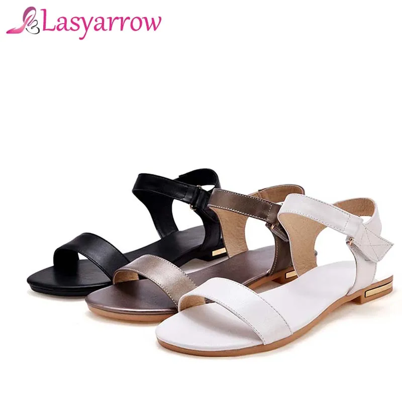 Lasyarrow/2018 модные кожаные сандалии женские летние модельные туфли Женская