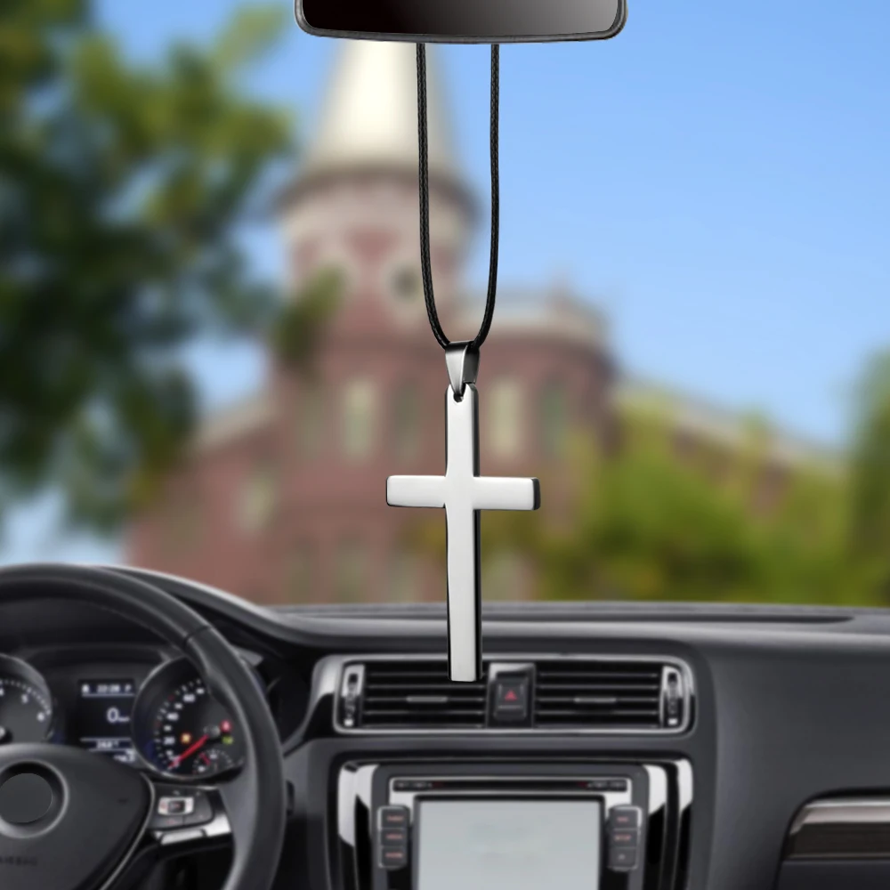 Подвеска для автомобиля, металлические украшения из Библейского Креста, подвесные украшения, очаровательные кристианские автомобили, внутренняя отделка зеркала заднего вида, подвесная отделка