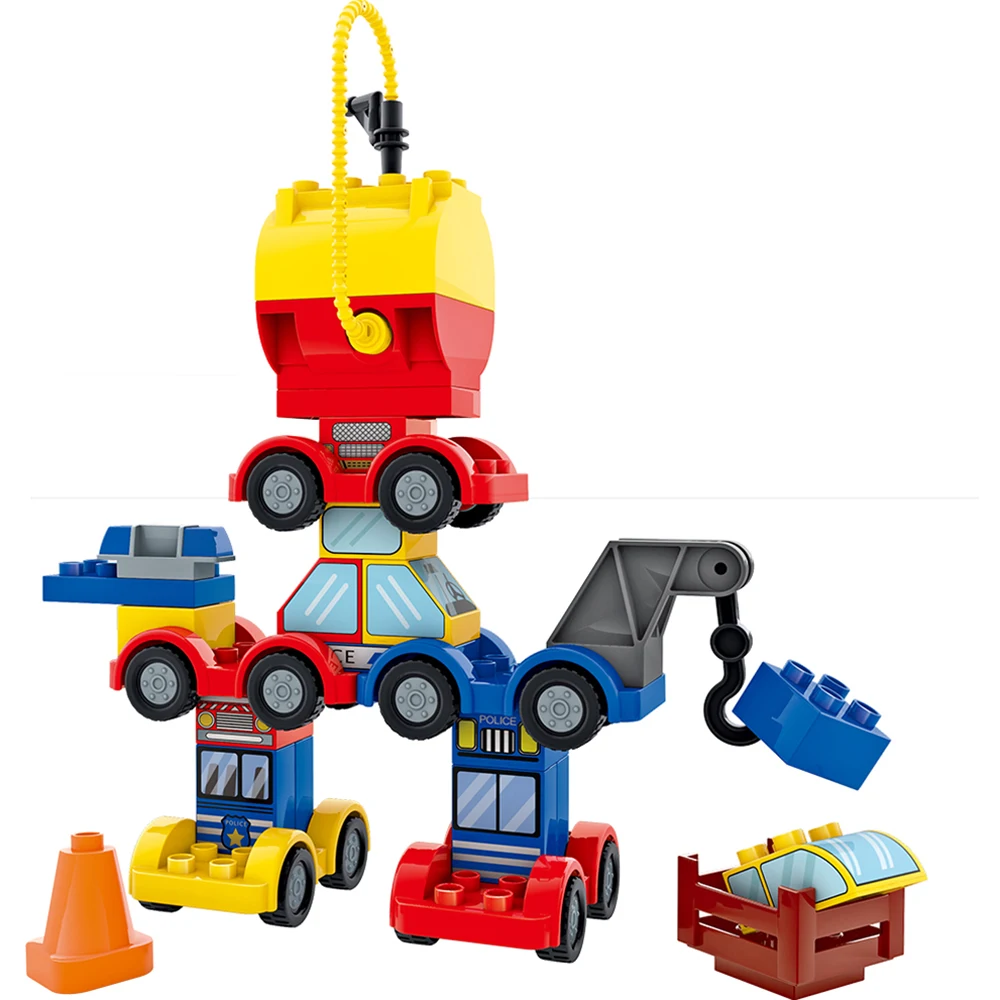 81 шт. большие строительные блоки Совместимые Lepinging Duplo серии грузовик автомобиль