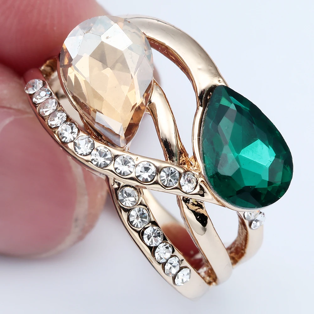 Ювелирные украшения UFOORO 2017 с зеленым желтым цирконом модные стразы свадебные