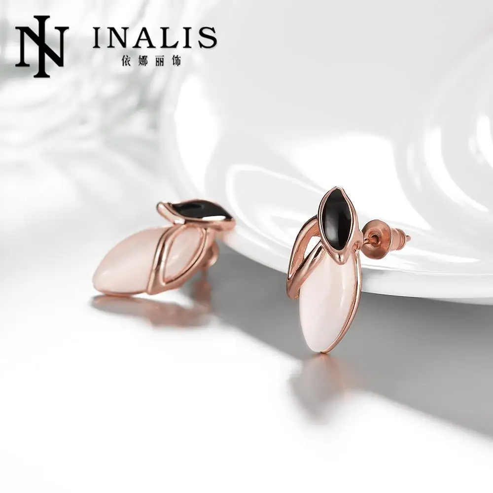 Женские серьги с камнями INALIS большие Вращающиеся Серьги из сплава золотого цвета