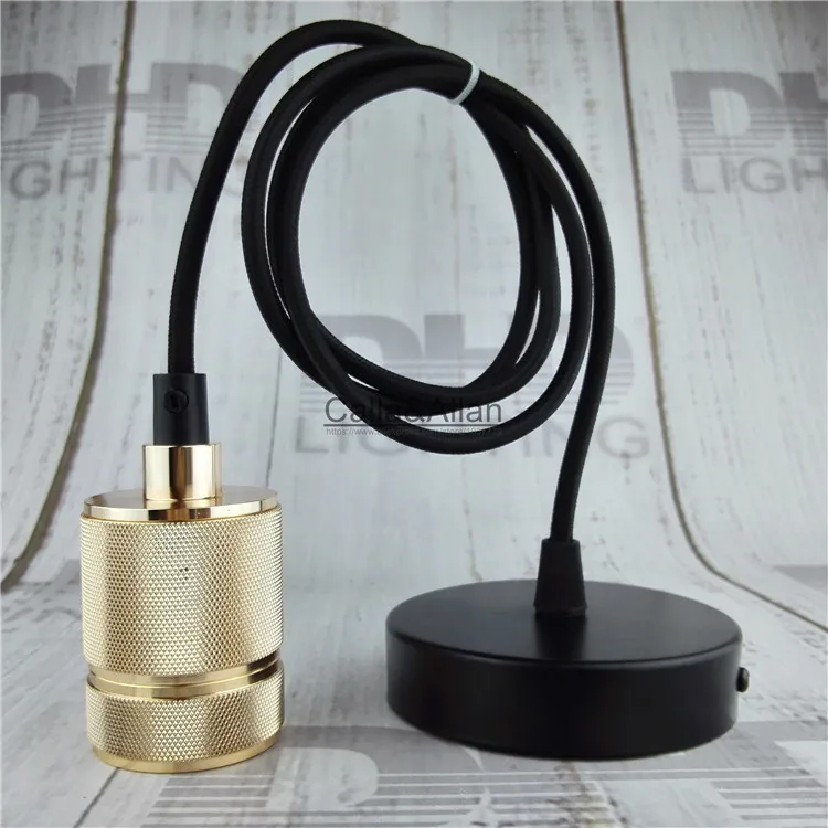 Бесплатная доставка золотой подвесной светильник сделай сам с проводом E27 и