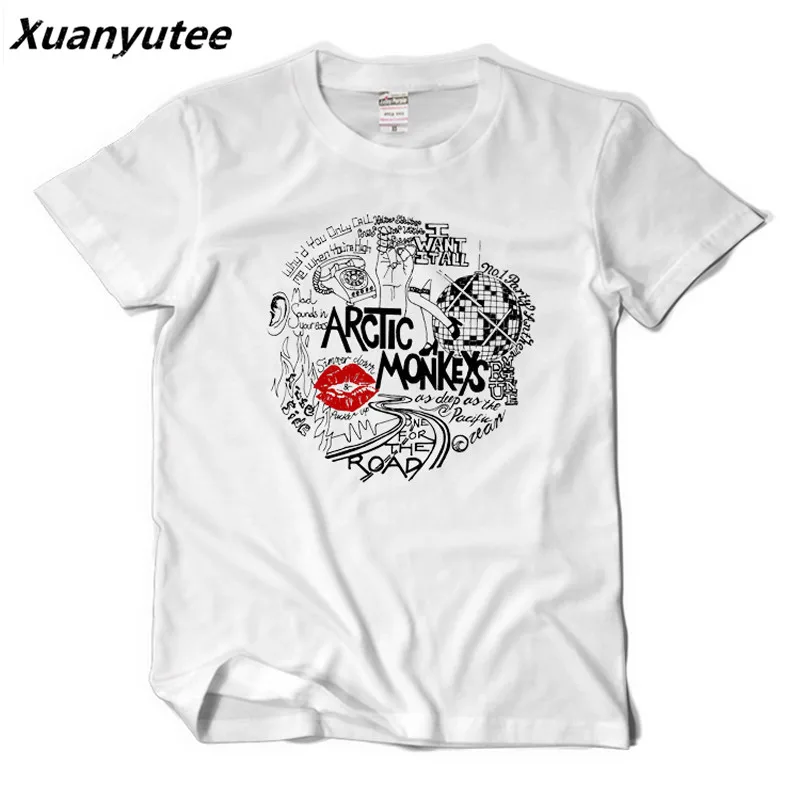 Xuanyutee рок фанаты любителей Arctic Monkeys Лето Новая мода хлопок короткий рукав