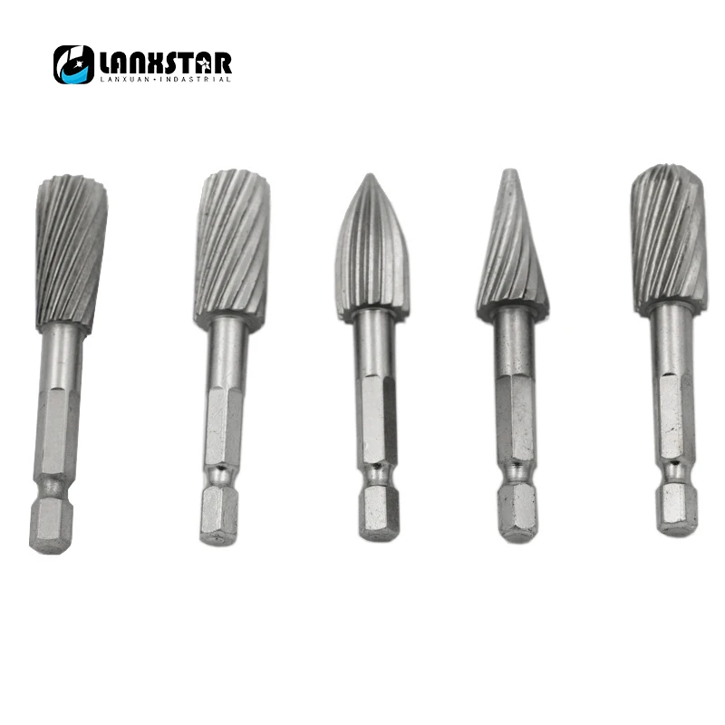 

Hard High Speed Steel New 5pcs Kit Rotary Files Rotation Rotating Grinding Head Polishing Wood Carving Knife Grinder Bit