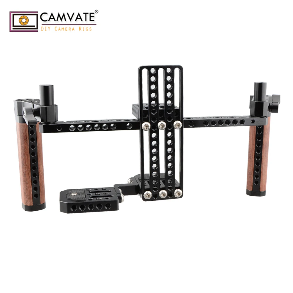CAMVATE " и 7" ЖК-монитор стабилизатор клетки(компактный) с деревянной ручкой C1768