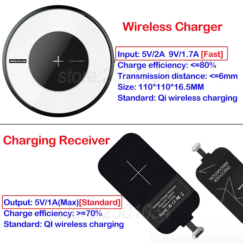 Nillkin Micro USB Type C приемник Qi Беспроводное зарядное устройство для Xiaomi Mi 9 8 6 6X SE Mix 3 Poco
