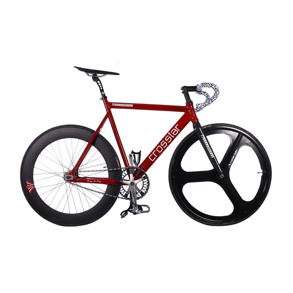 Красный Трек Велосипед fixie bicyle рама 53 см 55 см 58 см DIY 700C алюминиевый сплав с фиксированной передачей велосипед с 3 спицами обод колеса Карбоновая вилка - Цвет: Красный