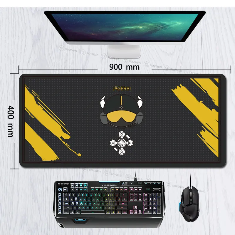 900*400 Rainbow Six Siege FUZE ECHO JAGER MIRA DOKKA игровой коврик для мыши xxl большой 900x400 мм Резиновый геймер xl Коврик Для Мыши Компьютерный коврик