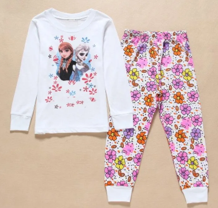 style 26 Хлопок Зима Анна Эльза комплект одежды для детей мультфильм Домашняя одежда пижамы спортивный костюм спортивные костюмы девочек детская одежда Chan238 - Цвет: style 26