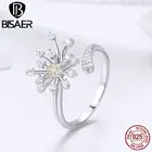 Кольцо женское из серебра 925 пробы с цветком-маргариткой и одуванчиком