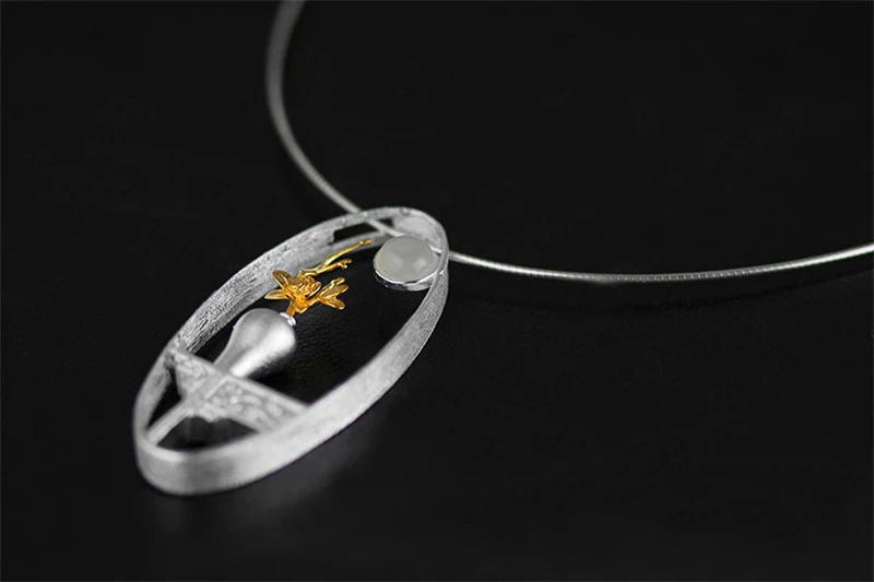 Lotus Fun Moment реального 925 пробы серебро Натуральный камень Модные Украшения Ваза Дизайн кулон без Цепочки и ожерелья для Для женщин