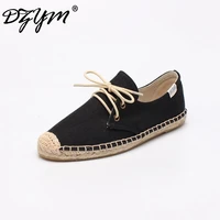 dzym spring summer classic canvas espadrilles high quality women flats leisure sneakers pure hand made linen shoes zapatos