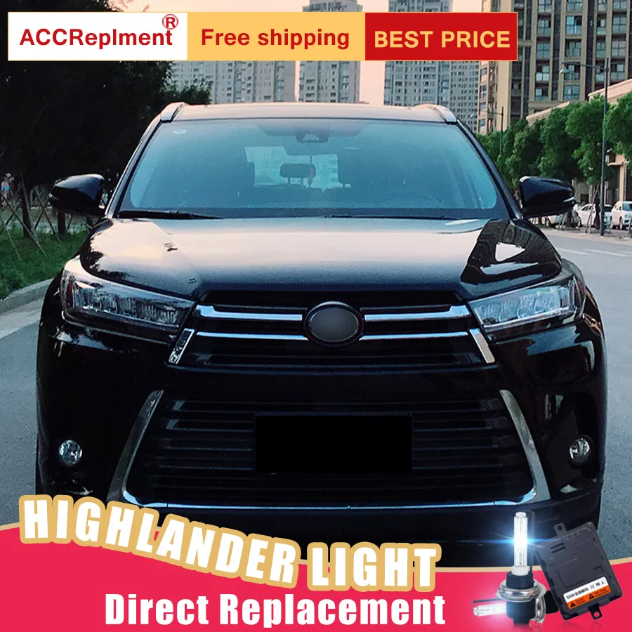 2 шт. светодиодный головной светильник s для Toyota Highlander 2018 автомобильный