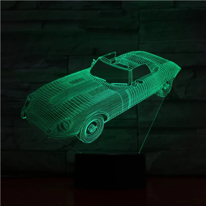 Ретро гоночный спортивный автомобиль 3D лампа Ночной Светильник LED Многоцветный