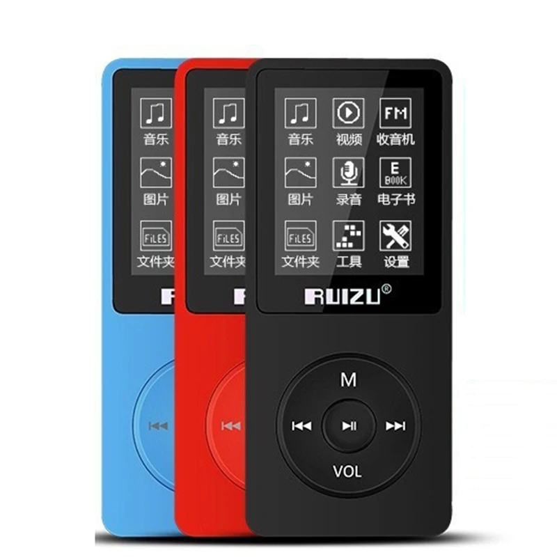 RUIZU X02 MP3 плеер 8 г без потерь Мини Тонкий играть с 1 дюймов Экран может 80 часов FM