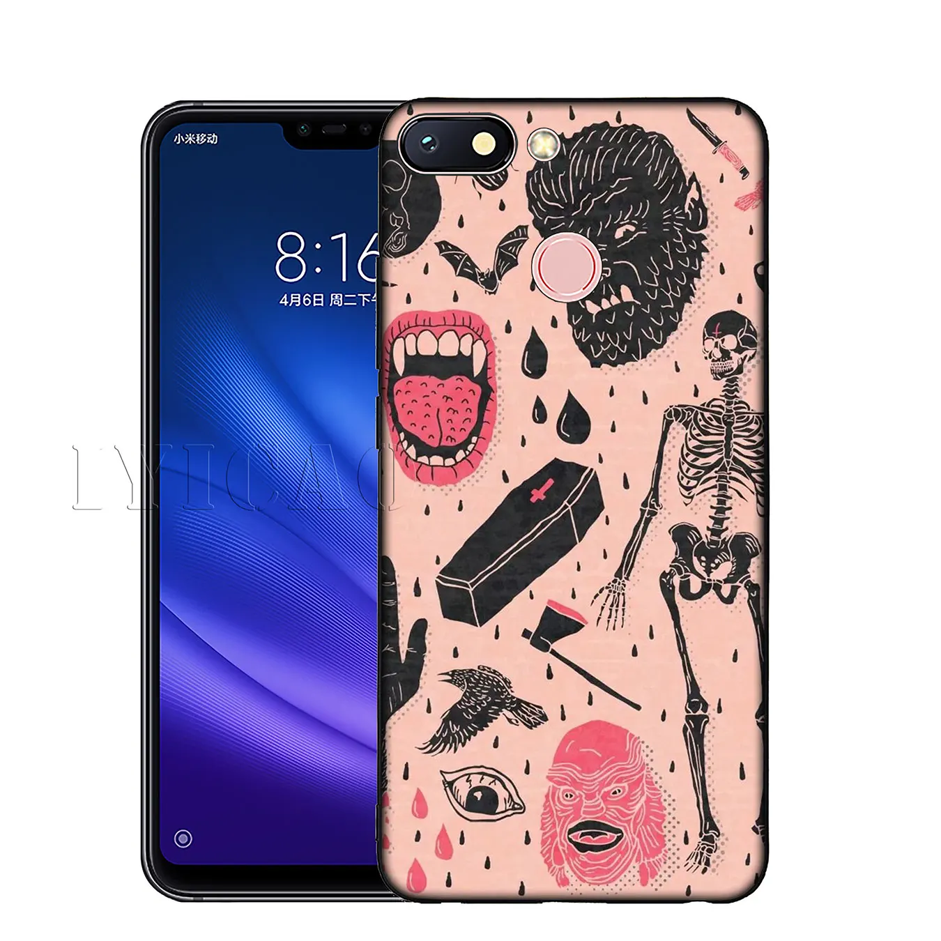 IYICAO Girly Pastel Witch Goth Мягкий силиконовый чехол для телефона Xiaomi Mi 10 9 9T CC9 CC9E 8 SE A3 Pro A1 A2