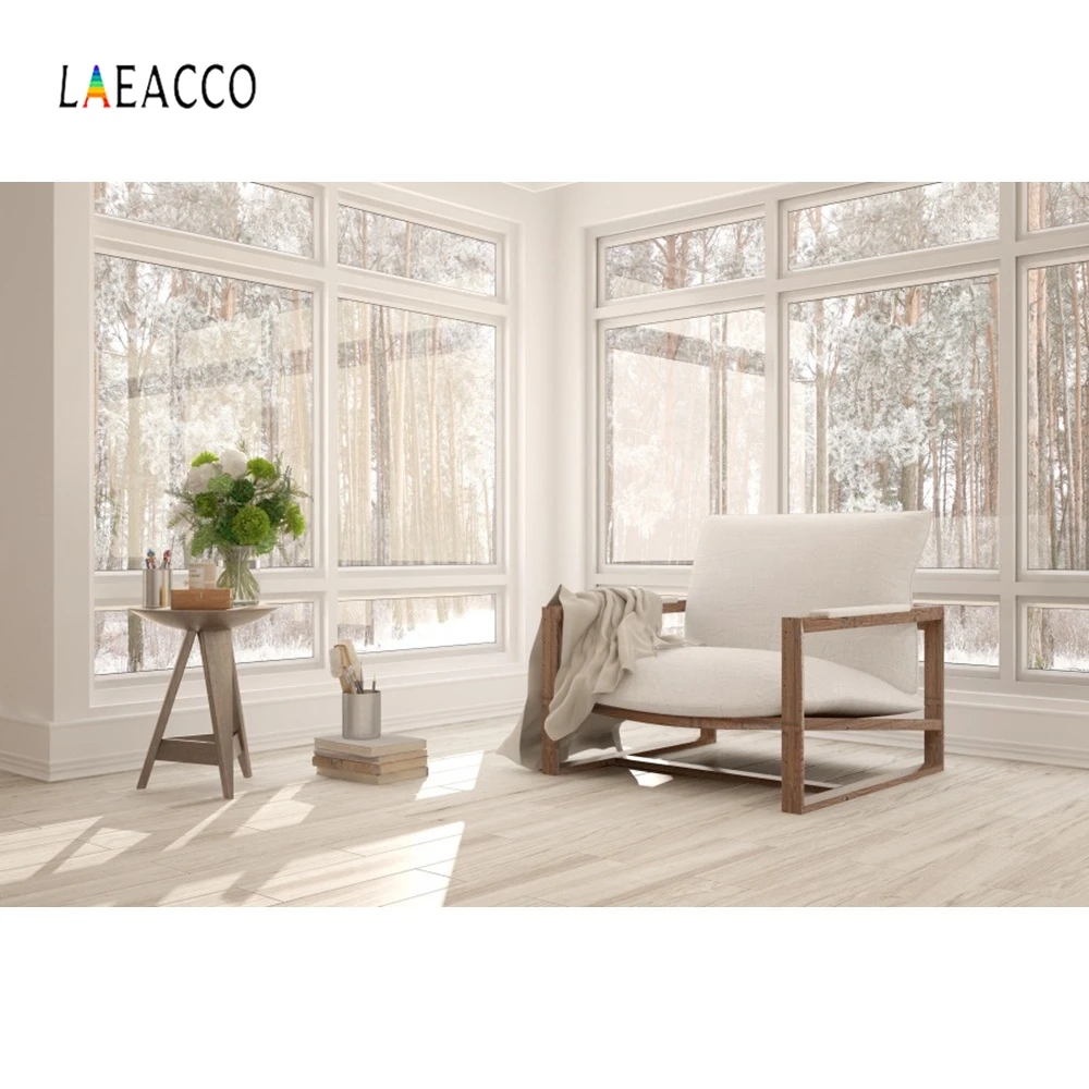 Фотофон Laeacco для гостиной стеклянный дом солнечный свет диван растения