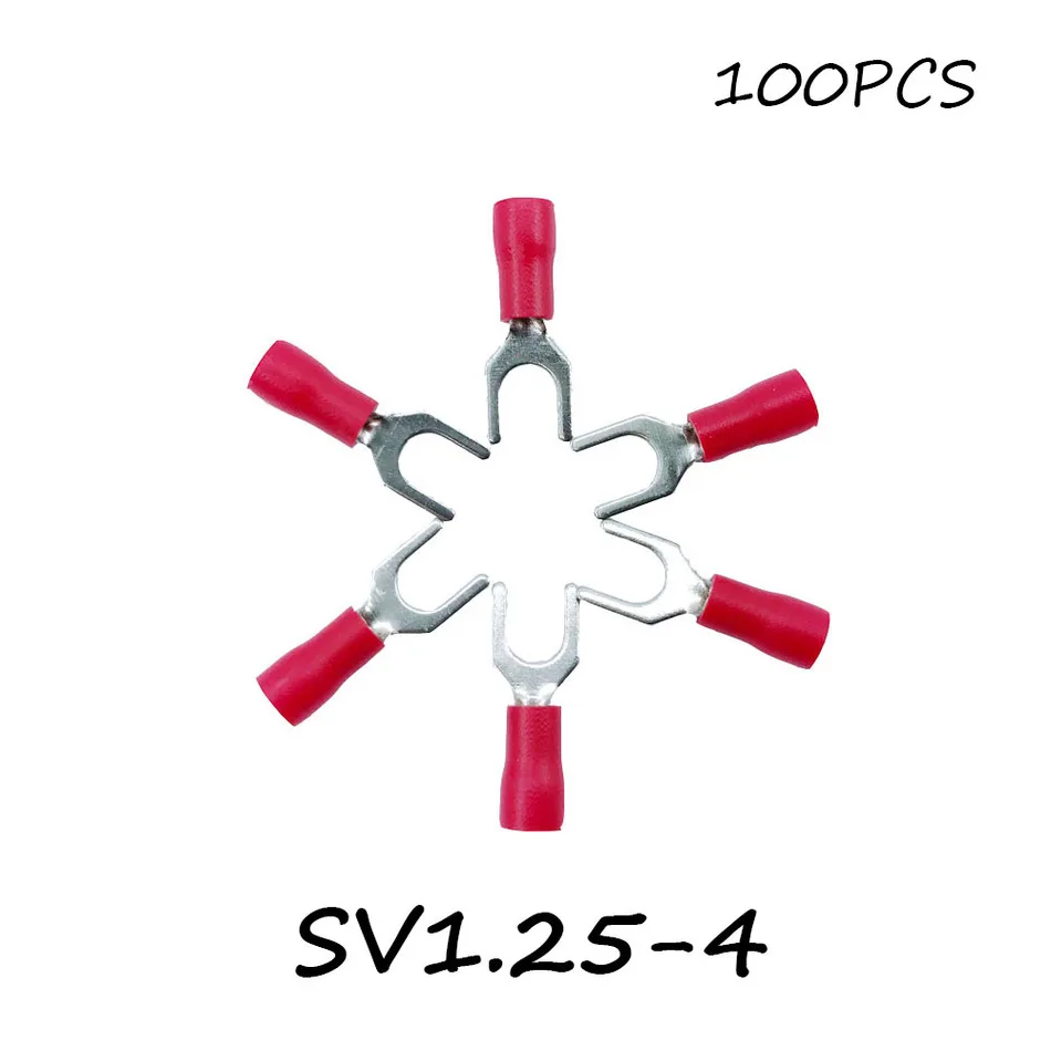 SV1.25 4 100 шт./упак. красная Изолированная Клеммная колодка соединитель