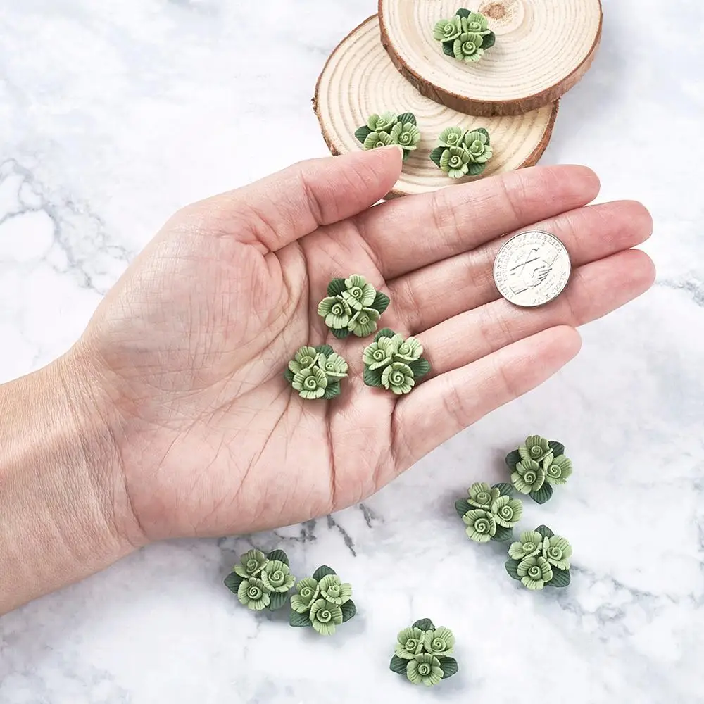 Фарфоровые цветочные кабошоны ручной работы 50 шт. Китайские глиняные бусины