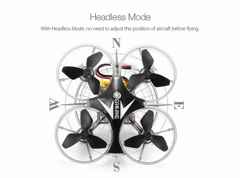Eachine E012 Мини 2,4G 4CH 6 осевой Безголовый светодиодный светильник Радиоуправляемый Дрон Квадрокоптер Вертолет игрушки подарок для детей RTF
