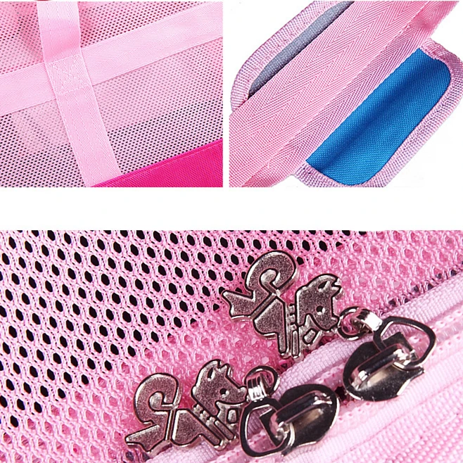 Милая розовая переноска для собак летняя Воздухопроницаемая сетчатая и кошек с