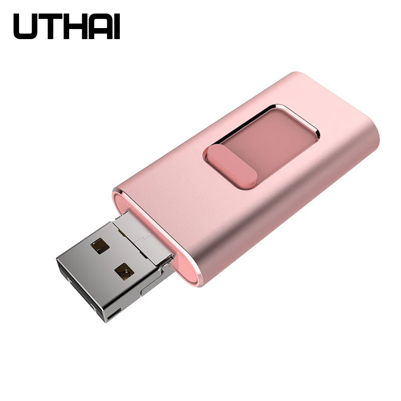 UTHAI C17 USB для вспышки lightning 4в1 Type c/Lightning/MicroUSB/USB iPhone 8 11 XR Металл 64 ГБ 32 128 ГБ|USB