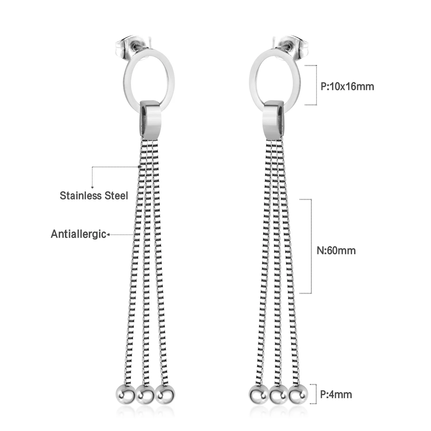 Роскошные висячие серьги цепочки в форме Гипербола золотого/серебряного цвета