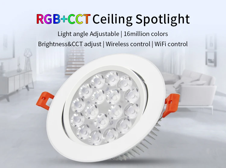 RGB CCT светодиодный панельный светильник Mi Light 9 Вт AC85 265V Панель Светодиодный +