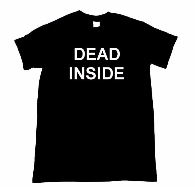 Женская футболка с надписью Dead Inside хлопковая Повседневная забавным принтом