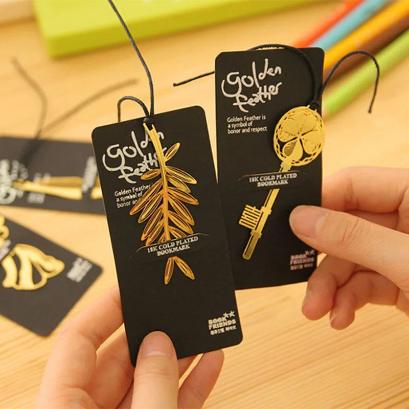 Винтаж ключ перо ангела металлические золотистые закладки обучения