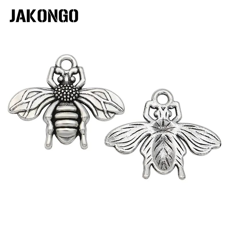 JAKONGO 15 шт античные посеребренные Подвески Летающая пчела для изготовления